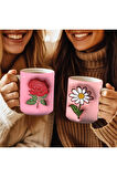 Çiçek Baskılı 3D Tasarım Seramik Kupa Mug - GÜL - LALE - LOTUS - NİLÜFER - PAPATYA -