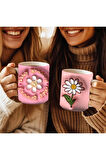 Çiçek Baskılı 3D Tasarım Seramik Kupa Mug - GÜL - LALE - LOTUS - NİLÜFER - PAPATYA -