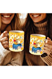 Winnie the Pooh - Kaplan Tigger - İyor - Piglet Baskılı 3D Tasarım Seramik Kupa Mug