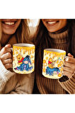 Winnie the Pooh - Kaplan Tigger - İyor - Piglet Baskılı 3D Tasarım Seramik Kupa Mug