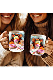 Winnie the Pooh - Kaplan Tigger - İyor - Piglet Baskılı 3D Tasarım Seramik Kupa Mug