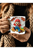 Süper Mario Baskılı 3D Tasarım Seramik Kupa Mug - Hediyelik Kupa Bardak