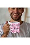 Kalp Baskılı 3D Tasarım Seramik Kupa Mug - Hediyelik Kupa Bardak