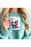 Kedi Baskılı 3D Tasarım Seramik Kupa Mug - Hediyelik Kupa Bardak