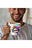 Kedi Baskılı 3D Tasarım Seramik Kupa Mug - Hediyelik Kupa Bardak