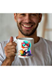 Kedi Baskılı 3D Tasarım Seramik Kupa Mug - Hediyelik Kupa Bardak