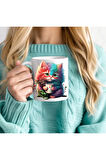 Kedi Baskılı 3D Tasarım Seramik Kupa Mug - Hediyelik Kupa Bardak