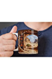 Kitaplık Kütüphane Baskılı 3D Tasarım Seramik Kupa Mug - Hediyelik Kupa Bardak