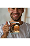 Kitaplık Kütüphane Baskılı 3D Tasarım Seramik Kupa Mug - Hediyelik Kupa Bardak