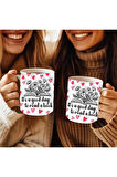 Kitap Ve Kalp Baskılı 3D Tasarım Seramik Kupa Mug - Hediyelik Kupa Bardak