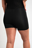 Lazer Kesim Şort Korse - Siyah