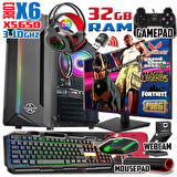 WarboX Gopo Xeon X5650 32gb Ram 256gb SSD 250gb HDD R7 240-4gb E.kartı 20" Monitör Gaming Bilgisayar