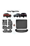 Chery Tiggo 8 Pro Luxury 2022 Model 3D Bagaj Havuzu ve Araca Özel Paspas Seti 