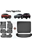 Chery Tiggo 8 Pro Luxury 2024 Model 3D Bagaj Havuzu ve Araca Özel Paspas Seti 