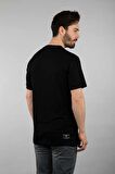 Oversize Fit Bisiklet Yaka Cepli %100 Pamuk Kısa Kollu Baskılı Penye T-Shirt