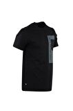 Oversize Fit Bisiklet Yaka Cepli %100 Pamuk Kısa Kollu Baskılı Penye T-Shirt