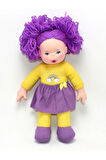 Rengarenk Sevim Bez Bebek 30 CM - MOR RENK