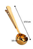 Bakır Renkli Kahve Ölçeği - Mandallı Kaşık - 17 Cm