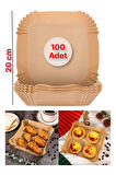 Tek Kullanımlık Kare Derinlikli Air Fryer Pişirme Kağıdı Üst: 20cm x Alt: 16cm x 4.5cm - 100 Adet