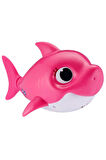 Daddy Shark - Baby Shark Şarkısı Söleyerek Havuzda - Küvette Yüzen Balık - Pembe Model - 18cm