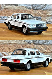 Volvo 240 GL Çek Bırak Die - Cast Metal Model Araba - Beyaz 11.5 cm