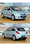 Opel Corsa OPC Çek Bırak Die - Cast Metal Model Araba - Gri 11.5 cm