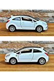 Opel Corsa OPC Çek Bırak Die - Cast Metal Model Araba - Beyaz 11.5 cm