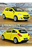 Opel Corsa OPC Çek Bırak Die - Cast Metal Model Araba - Sarı 11.5 cm