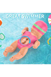 Küvette Havuzda Kendiliğinden Yüzen Kurmalı Swimming Baby Yüzen Bebek - 15 cm
