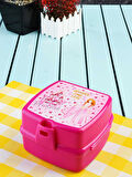 Kilit Kapaklı 2 Katlı 4 Bölmeli Kaşık ve Çatallı Lunch Box & Beslenme Kutusu - Prenses Temalı