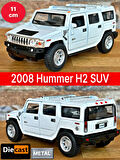 2008 Hummer H2 SUV Çek Bırak Die - Cast Kapıları Açılabilen Metal Model Araba - Beyaz 11.5 cm