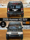 2008 Hummer H2 SUV Çek Bırak Die - Cast Kapıları Açılabilen Metal Model Araba - Siyah 11.5 cm