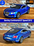 2012 Bentley Continental GT Speed Çek Bırak Kapıları Açılabilen Metal Model Araba - Mavi 11.5 cm