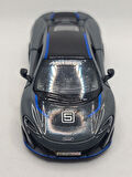 McLaren 675LT Modifiyeli  Çek Bırak Die - Cast Kapıları Açılabilen Metal Model Araba - Siyah 11.5 cm