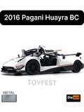 2016 Pagani Huayra BC Çek Bırak Die - Cast Kapıları Açılabilen Metal Model Araba - Beyaz 12.5 cm