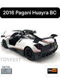 2016 Pagani Huayra BC Çek Bırak Die - Cast Kapıları Açılabilen Metal Model Araba - Beyaz 12.5 cm