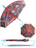 Spiderman Web Slinging Time PVC Koruma Kılıflı Çocuk Şemsiyesi - 3 - 12 Yaş Arası Çap : 85 cm