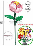 Çiçek Buketleri Lego Yapı Oyuncağı - Pembe Çiçek Ebegümeci Çiçeği ( 1 ADET ÇİÇEK ) - 112 Parça
