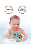 Kurmalı Kendiliğinden Banyo Küvet Havuz Deniz de Yüzen Su Kaplumbağası Oyuncak - Mavi