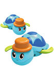 Kurmalı Kendiliğinden Banyo Küvet Havuz Deniz de Yüzen Su Kaplumbağası Oyuncak - Mavi