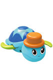 Kurmalı Kendiliğinden Banyo Küvet Havuz Deniz de Yüzen Su Kaplumbağası Oyuncak - Mavi