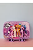 Kilit Kapaklı 2 Katlı 4 Bölmeli Kaşık ve Çatallı Dikdörtgen& Beslenme Kutusu - My Little Pony Temalı