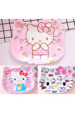 Hello Kitty Figürlü Melamin Çocuk Yemek Tatlı Meyve Tabağı Fincan Altlığı - 12 cm - Model 1