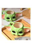 Star Wars Mandalorian The Child Grogu Baby Yoda Figürlü 3 Boyutlu Porselen Kupa Mug Kahve Bardak