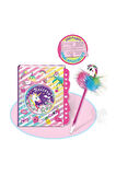Tokidas Secret Lock Journal & Pom Pom Pen - Unicorn Temalı Gizli Kilitli Pom Pom Kalemli Günlük T108UN