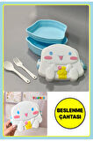 Kawaii 3D Cinnamoroll Figür Kabartmalı 2 Katlı Kilitli Beslenme Çantası Kutusu