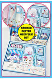 Sanrio Cinnamoroll Kawaii Anime Defter + Notluk + Sticker + Blok Not+ Kalem ve fazlası Hediyelik Set