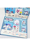 Sanrio Cinnamoroll Kawaii Anime Defter + Notluk + Sticker + Blok Not+ Kalem ve fazlası Hediyelik Set