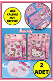 Sanrio Hello Kitty Figürlü Kawaii Anime Küçük Kalemli Notluk & Not Defteri - 2 ADET