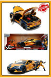 Marvel X - Men Wolverine & 2020 Chevrolet Corvette Stingray Model Araba 1:24